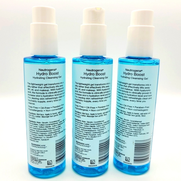 Neutrogena Hydro Boost Hydrating Hyaluronic Acid Cleansing Gel, 6 oz (3 Pack) - Picture 2 of 2